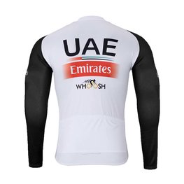 BONAVELO Tricou de cilism pentru iarnă cu mânecă lungă - UAE 2024 WINTER - alb/roșu/negru