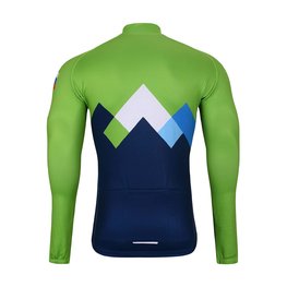 BONAVELO Tricou de cilism pentru iarnă cu mânecă lungă - SLOVENIA - albastru/verde