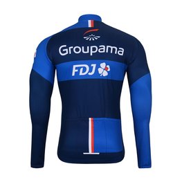 BONAVELO Tricou de cilism pentru iarnă cu mânecă lungă - FDJ 2025 WINTER - albastru/negru