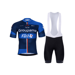 BONAVELO Tricoul și pantaloni scurți de ciclism - GROUPAMA FDJ 2025 - negru/albastru