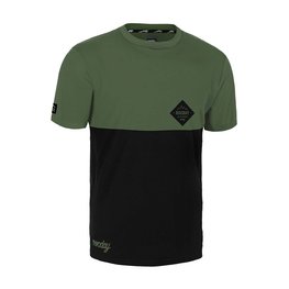 ROCDAY Tricou de ciclism cu mânecă scurtă - DOUBLE - verde/negru