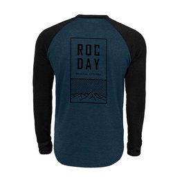 ROCDAY Tricou de ciclism cu mânecă lungă de vară - STAGE - negru/albastru