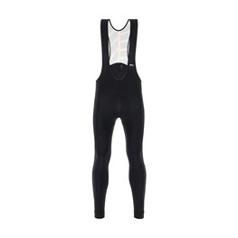 SANTINI Pantaloni de ciclism lungi cu bretele - SVOLTA WINTER - negru/portocaliu
