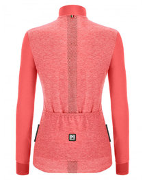 SANTINI Tricou de cilism pentru iarnă cu mânecă lungă - COLORE PURO LADY W - roz