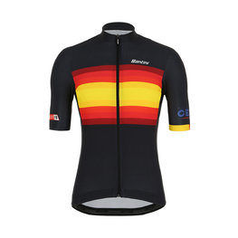 SANTINI Tricou de ciclism cu mânecă scurtă - LA VUELTA 2019 - negru/galben/roșu
