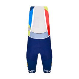 SANTINI Pantaloni scurți de ciclism cu bretele - LIDL TREK 2024 TEAM ORIGINAL - roșu/albastru