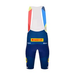 SANTINI Pantaloni scurți de ciclism cu bretele - LIDL TREK 2024 TEAM ORIGINAL - roșu/albastru