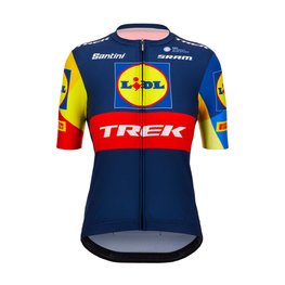 SANTINI Tricou de ciclism cu mânecă scurtă - LIDL TREK 2024 LADY - galben/roșu/albastru