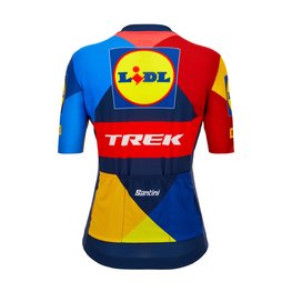 SANTINI Tricou de ciclism cu mânecă scurtă - LIDL TREK 2024 LADY - galben/roșu/albastru