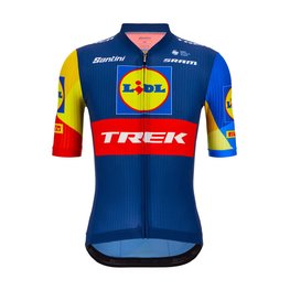 SANTINI Tricou de ciclism cu mânecă scurtă - LIDL TREK 2024 TEAM ORIGINAL - roșu/galben/albastru
