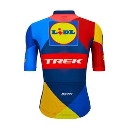SANTINI Tricou de ciclism cu mânecă scurtă - LIDL TREK 2024 TEAM ORIGINAL - roșu/galben/albastru