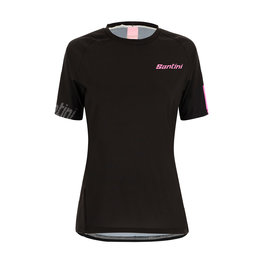 SANTINI Tricou de ciclism cu mânecă scurtă - SASSO MTB LADY - negru/roz