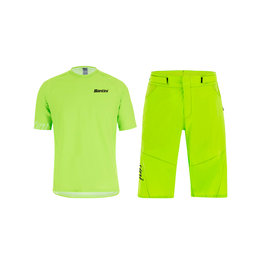 SANTINI Tricoul și pantalonii de ciclism MTB - SASSO MTB - verde