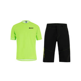 SANTINI Tricoul și pantalonii de ciclism MTB - SASSO MTB  - verde/negru