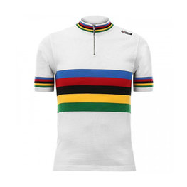 SANTINI Tricou de ciclism cu mânecă scurtă - UCI EROICA - alb/curcubeu
