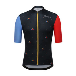 SANTINI Tricou de ciclism cu mânecă scurtă - LA VUELTA 2018 - albastru/negru/roșu