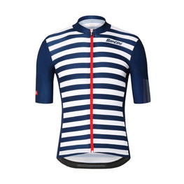 SANTINI Tricou de ciclism cu mânecă scurtă - LA VUELTA 2018 - alb/albastru