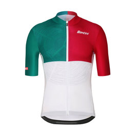 SANTINI Tricou de ciclism cu mânecă scurtă - LA VUELTA 2018 - alb/albastru/roșu