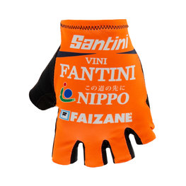 SANTINI Mănuși de ciclism fără degete - NIPPO FANTINI 2019 - portocaliu/albastru/alb
