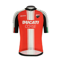 SANTINI Tricou de ciclism cu mânecă scurtă - DUCATI CORSE 2019 - negru/roșu