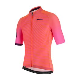 SANTINI Tricou de ciclism cu mânecă scurtă - KARMA MILLE - roz/portocaliu