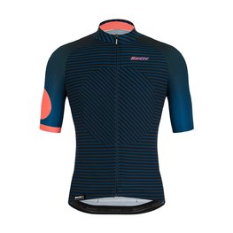 SANTINI Tricou de ciclism cu mânecă scurtă - KARMA MILLE - albastru/roz