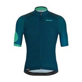 SANTINI Tricou de ciclism cu mânecă scurtă - KARMA MILLE - albastru/verde