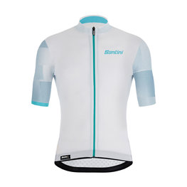 SANTINI Tricou de ciclism cu mânecă scurtă - MITO SPILLO - albastru deschis/alb