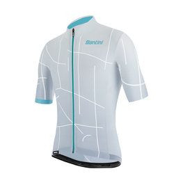 SANTINI Tricou de ciclism cu mânecă scurtă - TONO PURO - alb/albastru deschis