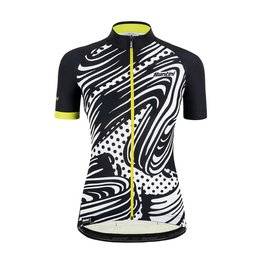 SANTINI Tricou de ciclism cu mânecă scurtă - GIADA POP LADY - alb/galben/negru