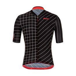 SANTINI Tricou de ciclism cu mânecă scurtă - SLEEK DINAMO - negru/roșu