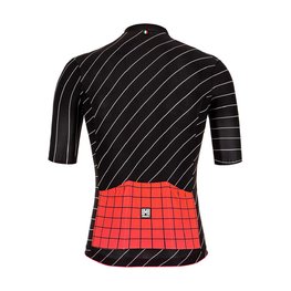 SANTINI Tricou de ciclism cu mânecă scurtă - SLEEK DINAMO - negru/roșu