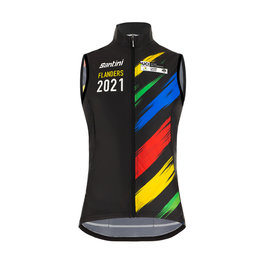 SANTINI Vestă de ciclism - UCI WC FLANDERS 2021 - curcubeu/negru