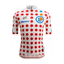 SANTINI Tricou de ciclism cu mânecă scurtă - TOUR DE FRANCE 2024 - roșu/alb