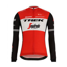 SANTINI Tricou de cilism pentru iarnă cu mânecă lungă - TREK 2019 CLASSE WNT - alb/negru/roșu