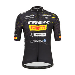 SANTINI Tricou de ciclism cu mânecă scurtă - TREK PIRELLI MTB 20 - negru/alb/galben