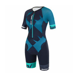 SANTINI Salopetă de ciclism - X IRONMAN CUPIO LADY - albastru