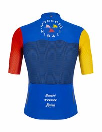 SANTINI Tricou de ciclism cu mânecă scurtă - NIBALI SQUALO - roșu/albastru/galben