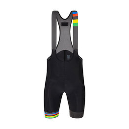 SANTINI Pantaloni scurți de ciclism cu bretele - UCI RAINBOW 2021 - negru/curcubeu