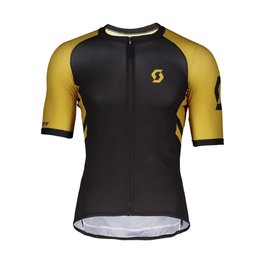 SCOTT Tricou de ciclism cu mânecă scurtă - RC PREMIUM CLIMBER - negru/galben