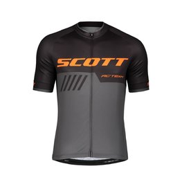 SCOTT Tricou de ciclism cu mânecă scurtă - RC TEAM 10 - negru/portocaliu