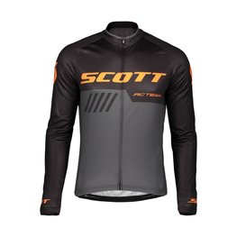 SCOTT Tricou de ciclism cu mânecă lungă de vară - RC TEAM 10 SUMMER - portocaliu/negru