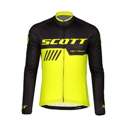 SCOTT Tricou de ciclism cu mânecă lungă de vară - RC TEAM 10 SUMMER - galben/negru