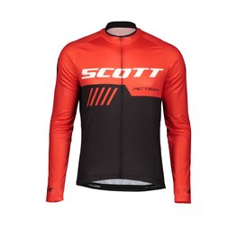 SCOTT Tricou de ciclism cu mânecă lungă de vară - RC TEAM 10 SUMMER - roșu/negru