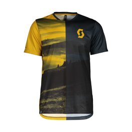 SCOTT Tricou de ciclism cu mânecă scurtă - TRAIL FLOW - albastru/galben