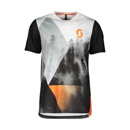 SCOTT Tricou de ciclism cu mânecă scurtă - TRAIL FLOW PRO - alb/portocaliu/negru