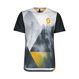 SCOTT Tricou de ciclism cu mânecă scurtă - TRAIL FLOW PRO - alb/albastru