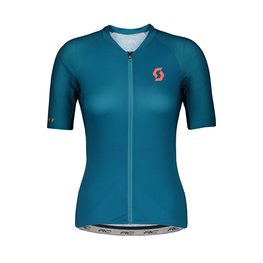 SCOTT Tricou de ciclism cu mânecă scurtă - RC PREMIUM LADY - albastru