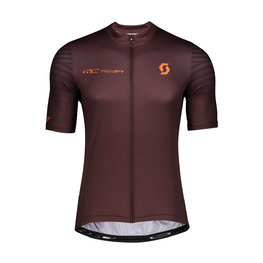 SCOTT Tricou de ciclism cu mânecă scurtă - RC TEAM 10 - bordo/portocaliu