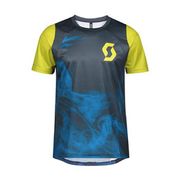 SCOTT Tricou de ciclism cu mânecă scurtă - TRAIL VERTIC - albastru/galben